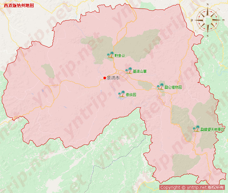 西双版纳旅游地图