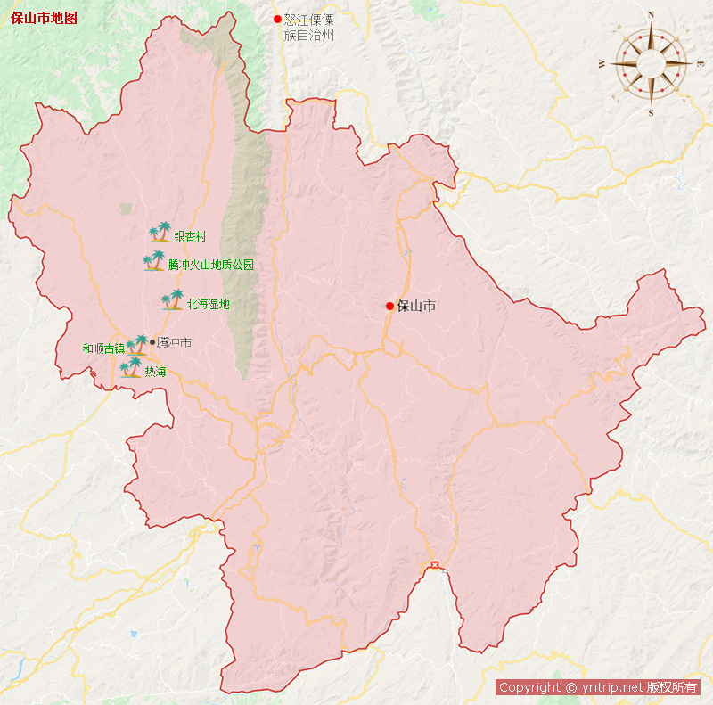 保山腾冲旅游地图