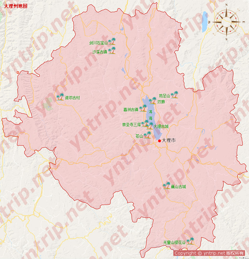 大理旅游地图