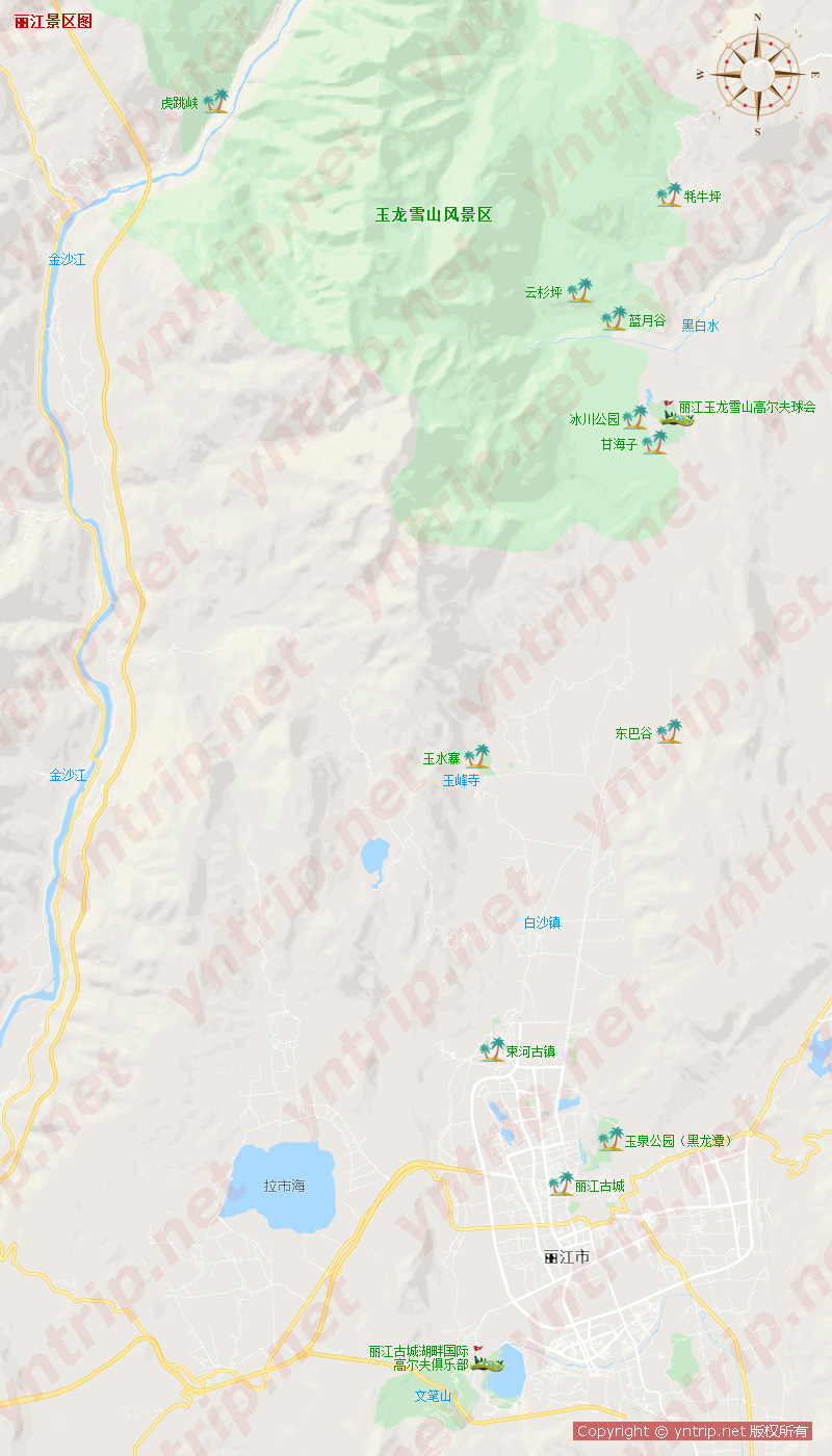 丽江旅游景点地图