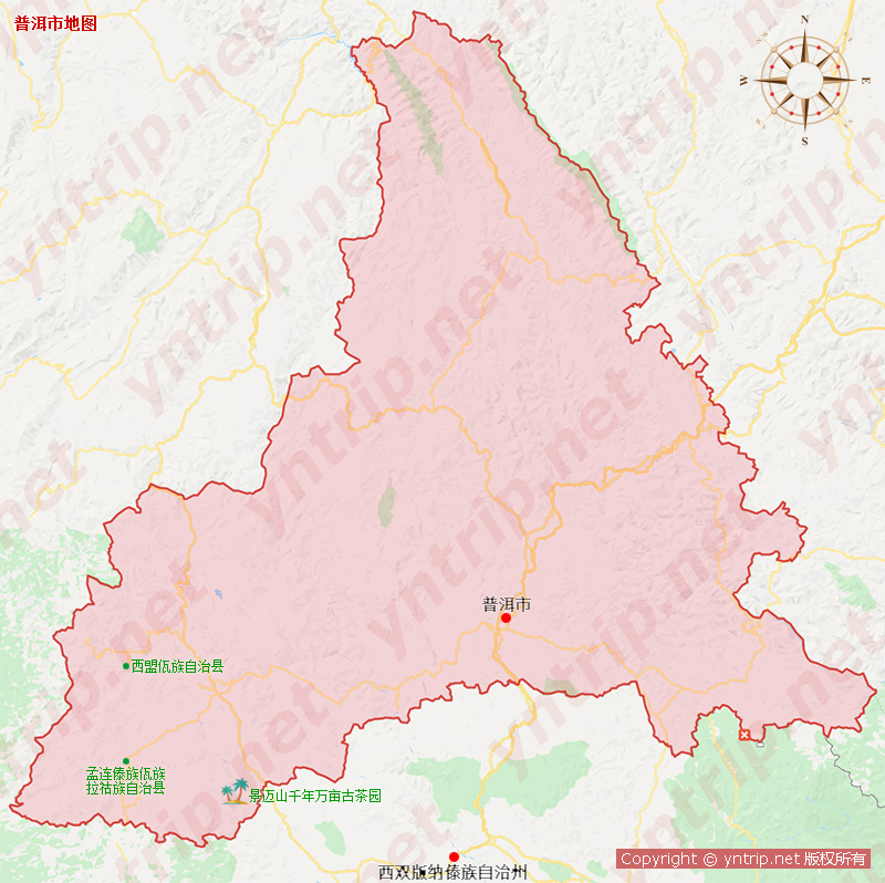 普洱旅游地图