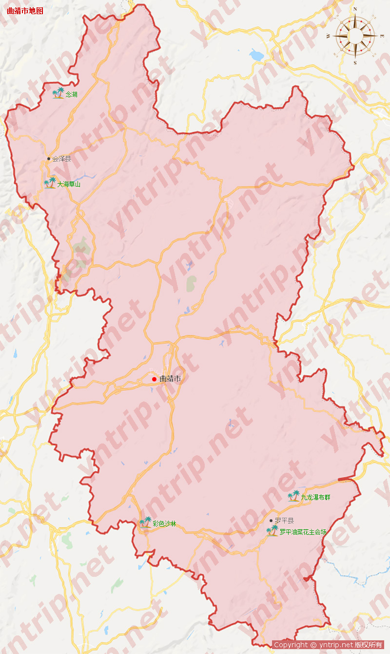 曲靖旅游地图